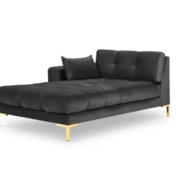 Micadoni Home Méridiennes Méridienne En Velours Gris Foncé