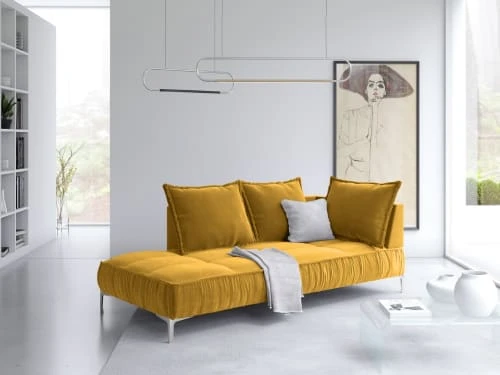 Micadoni Home Méridiennes Méridienne En Velours Jaune – Image 2