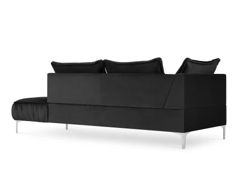 Micadoni Home Méridiennes Méridienne En Velours Noir – Image 3