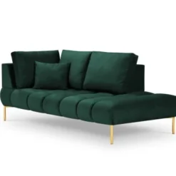 Micadoni Home Méridiennes Méridienne En Velours Vert Bouteille