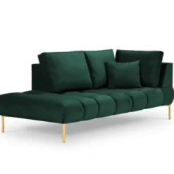 Micadoni Home Méridiennes Méridienne En Velours Vert Bouteille