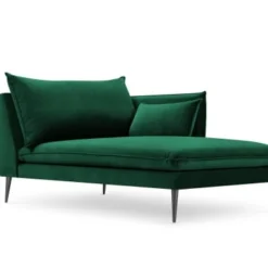 Micadoni Home Méridiennes Méridienne En Velours Vert Bouteille