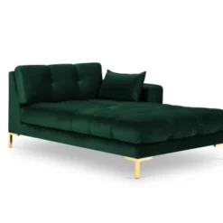 Micadoni Home Méridiennes Méridienne En Velours Vert Bouteille