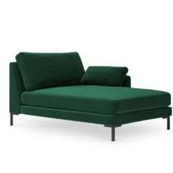 Micadoni Home Méridiennes Méridienne En Velours Vert Bouteille