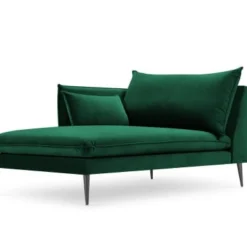 Micadoni Home Méridiennes Méridienne En Velours Vert Bouteille