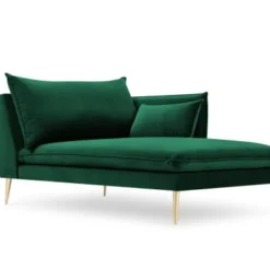 Micadoni Home Méridiennes Méridienne En Velours Vert Bouteille