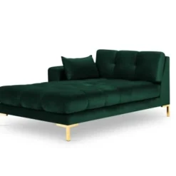 Micadoni Home Méridiennes Méridienne En Velours Vert Bouteille