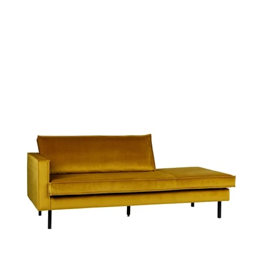 Bepurehome Méridiennes Méridienne Gauche En Velours Ocre – Image 3