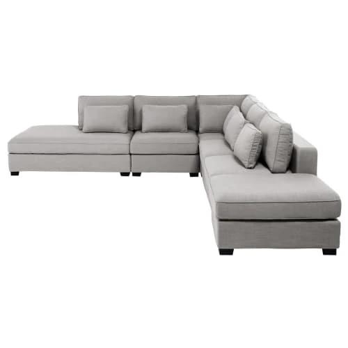 Maisons Du Monde Méridiennes Méridienne Gauche Pour Canapé Modulable Gris Clair – Image 3