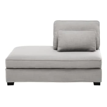 Maisons Du Monde Méridiennes Méridienne Gauche Pour Canapé Modulable Gris Clair Chiné – Image 6